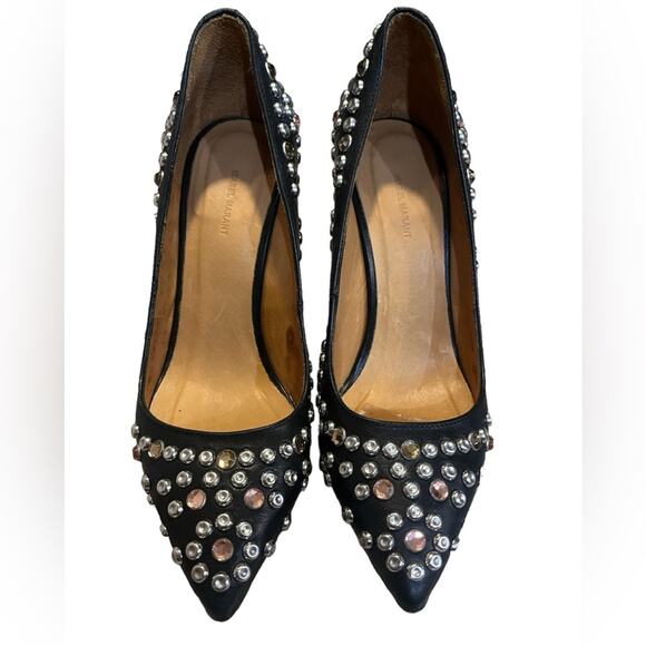 Isabel Marant Gemstone Studded Clemence Calf Leather Pump Size 6 Ladylike Glam - Picture 3 of 11
